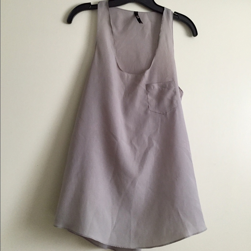 Pink Zone breezy gray racer back top
